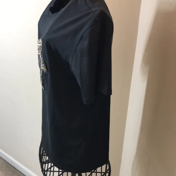 GIANNI VERSACE Black & Gold Beaded Medusa T-Shirt - Picture 6 of 9